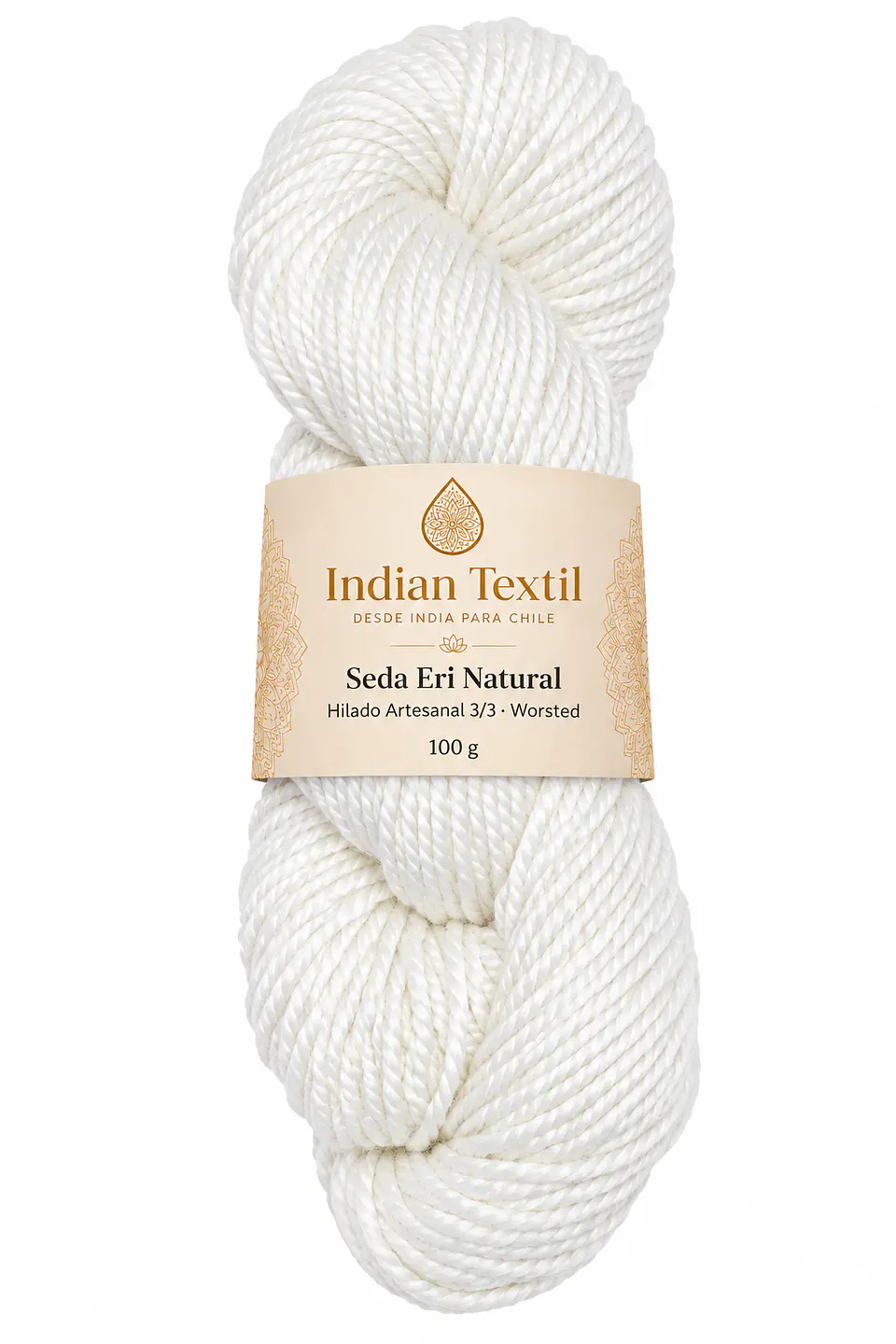 Seda Eri Natural – Hilado Artesanal 3/3 Worsted | 100 g 16