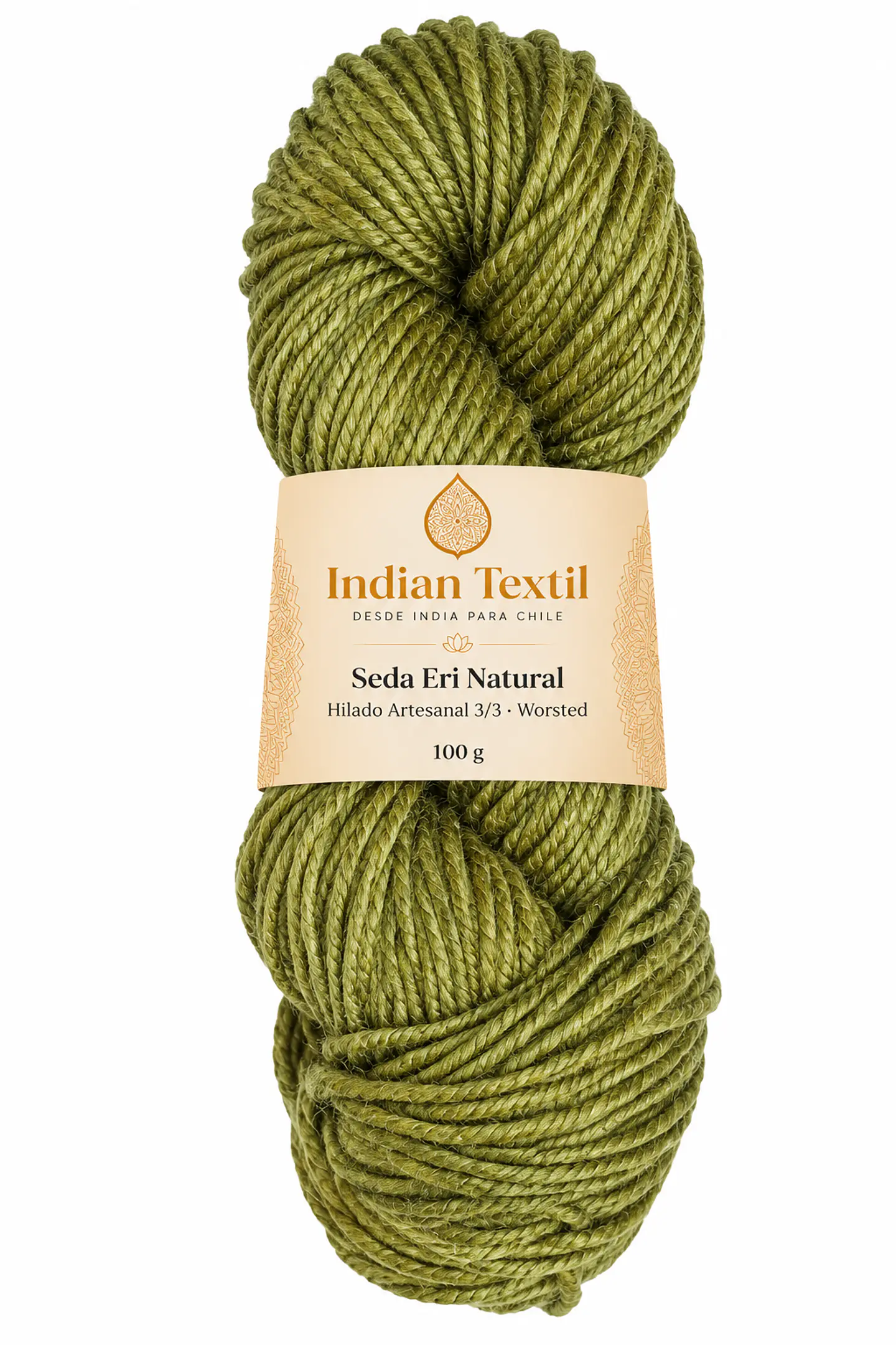 Seda Eri Natural – Hilado Artesanal 3/3 Worsted | 100 g 20