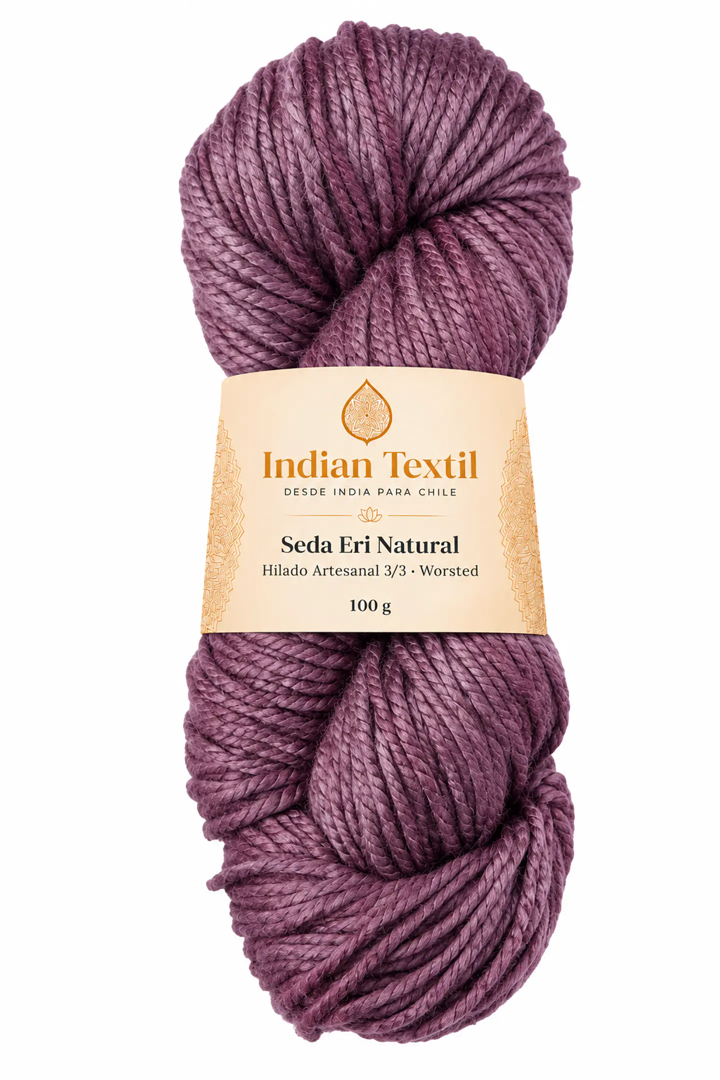 Seda Eri Natural – Hilado Artesanal 3/3 Worsted | 100 g 25