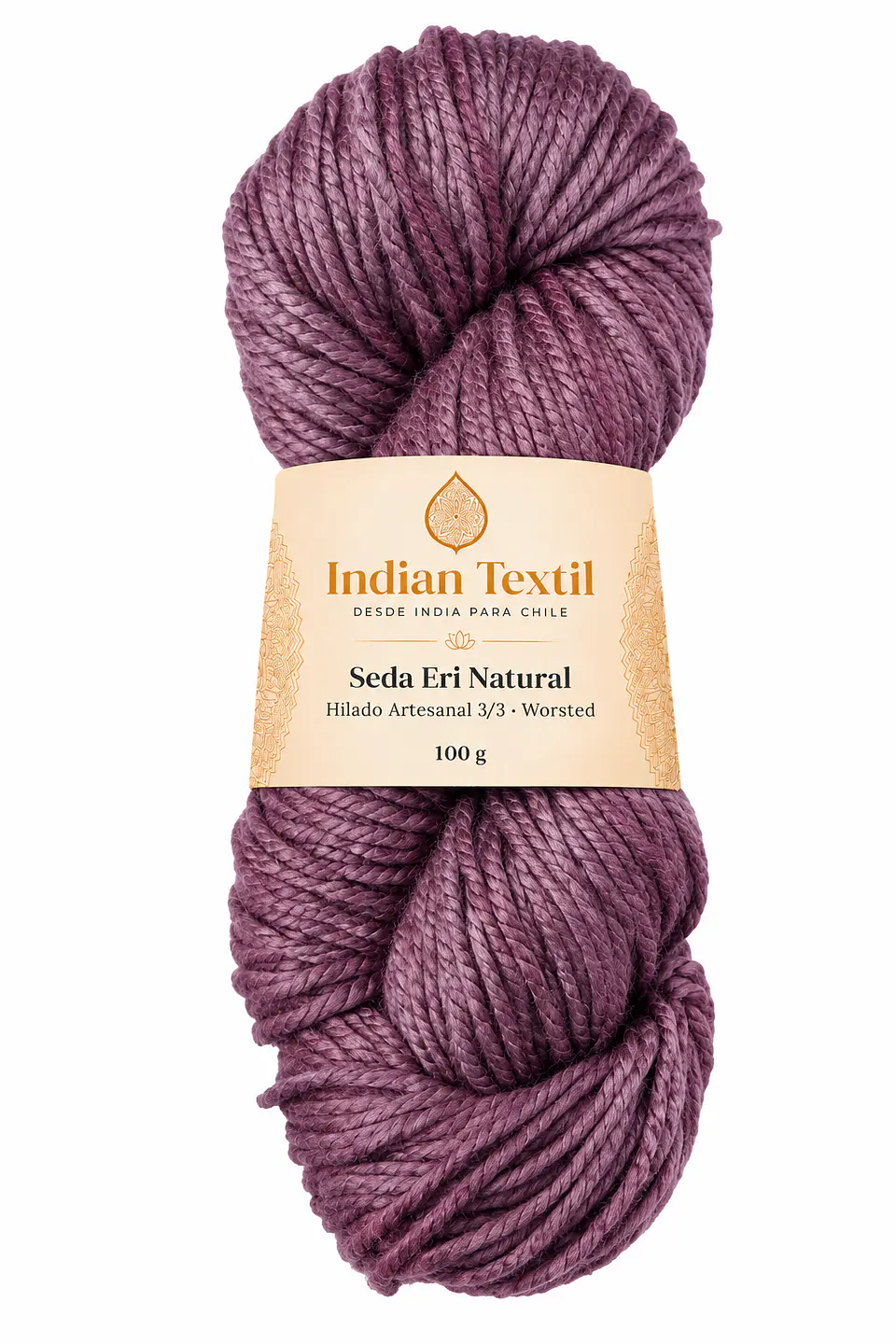 Seda Eri Natural – Hilado Artesanal 3/3 Worsted | 100 g 25