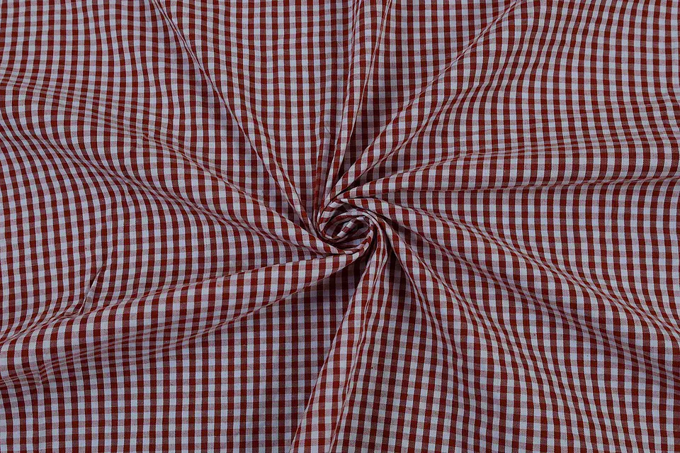Cuadrillé Gingham Seersucker Rojo y Blanco  1