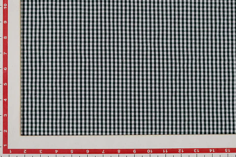 Algodón Cuadrillé Gingham Seersucker Verde y Blanco