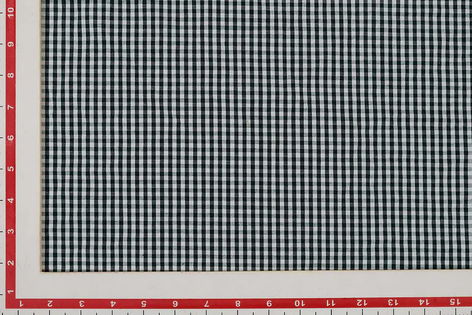 Algodón Cuadrillé Gingham Seersucker Verde y Blanco 2