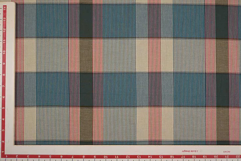 Algodón Cuadrillé Madras Rojo, Azul y Blanco