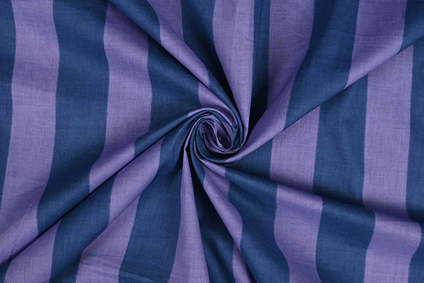 Algodón Cambric de Rayas Moradas y Azules