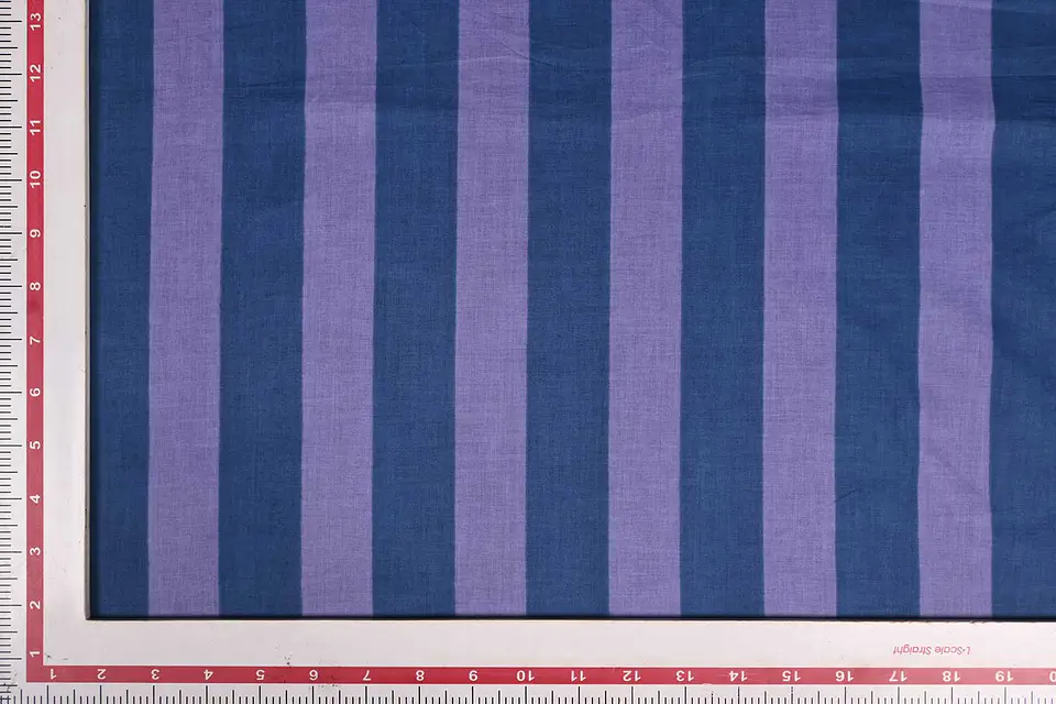 Algodón Cambric de Rayas Moradas y Azules 2