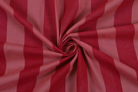 Algodón Cambric de Rayas Rosas y Rojas