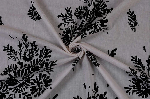 Algodón Mulmul Estampado Blanco y Negro