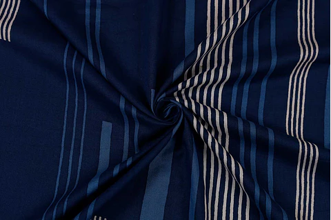Algodón Mulmul Estampado Azul