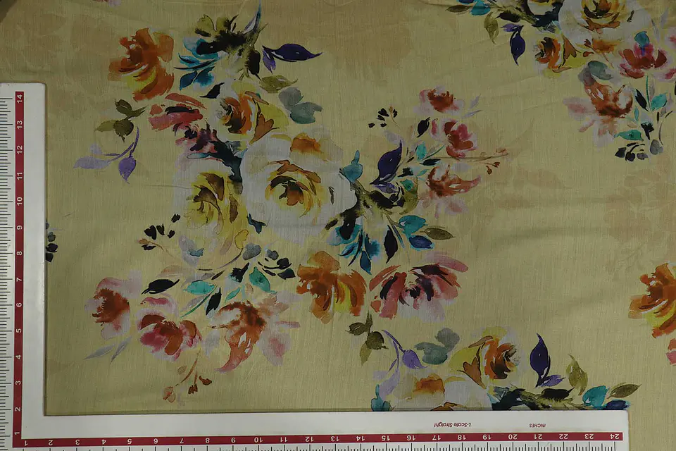 Algodón Voile Estampado Amarillo Claro 2