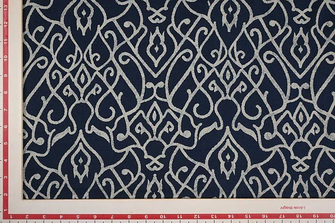Algodón Voile Estampado Azul y Blanco