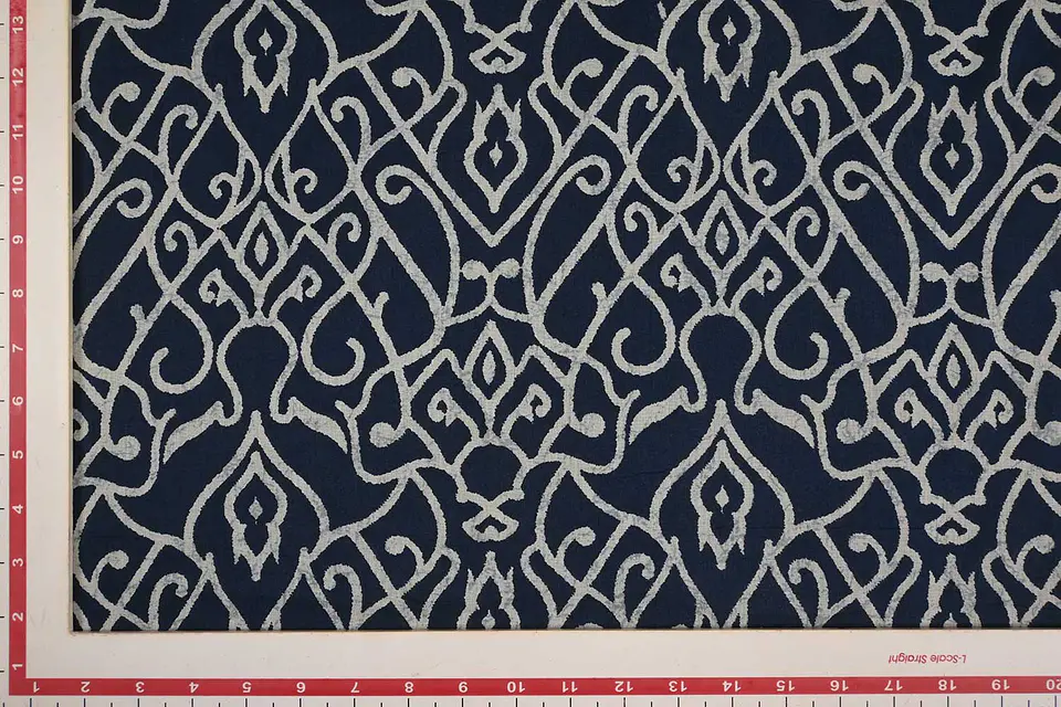 Algodón Voile Estampado Azul y Blanco 2