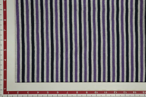 Tela de Lino 100% Natural Estampado – Blanco, Morado y Azul Marino