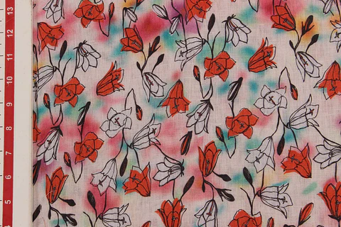 Tela de Lino 100% Natural Estampado – Multicolor