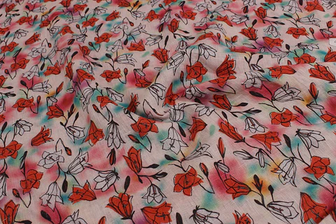 Tela de Lino 100% Natural Estampado – Multicolor