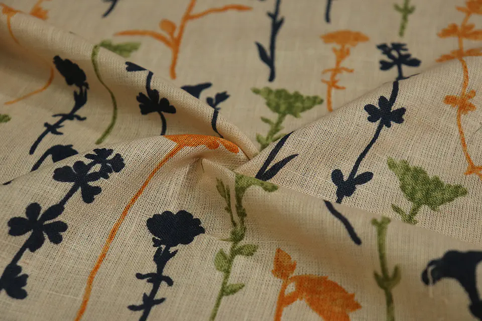 Tela de Lino 100% Natural Estampado – Multicolor Pastel 1