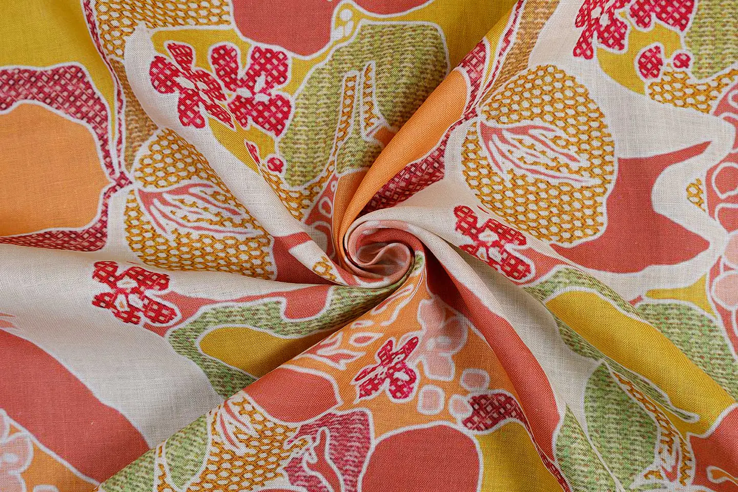 Tela de Lino 100% Natural Estampado – Mosaico de Colores 1