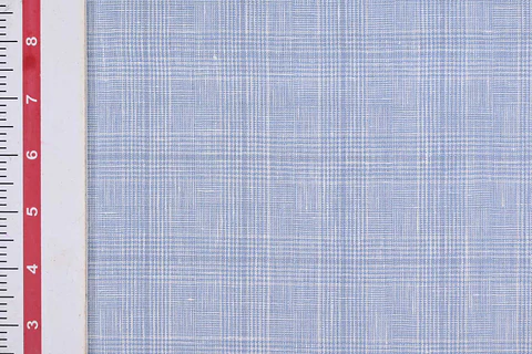 Tela de Lino 100% Natural a Cuadros 40s – Celeste Sastrero
