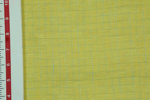 Tela de Lino 100% Natural a Cuadros – Amarillo Primavera