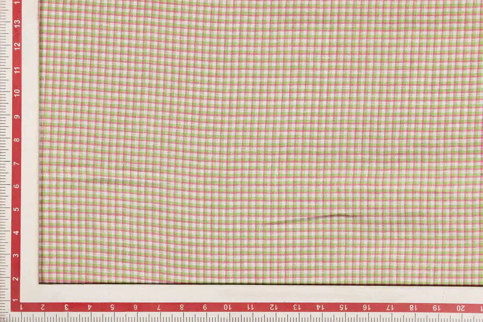 Tela de Lino 100% Natural a Cuadros – Multicolor Artesanal 2