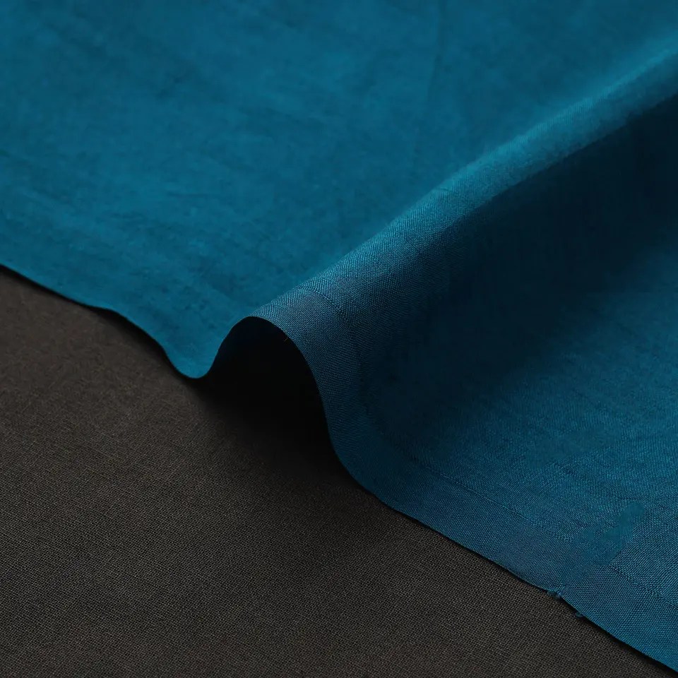 Tela de Seda de Morera 100% Natural Tejida a Mano – Azul Zafiro 3