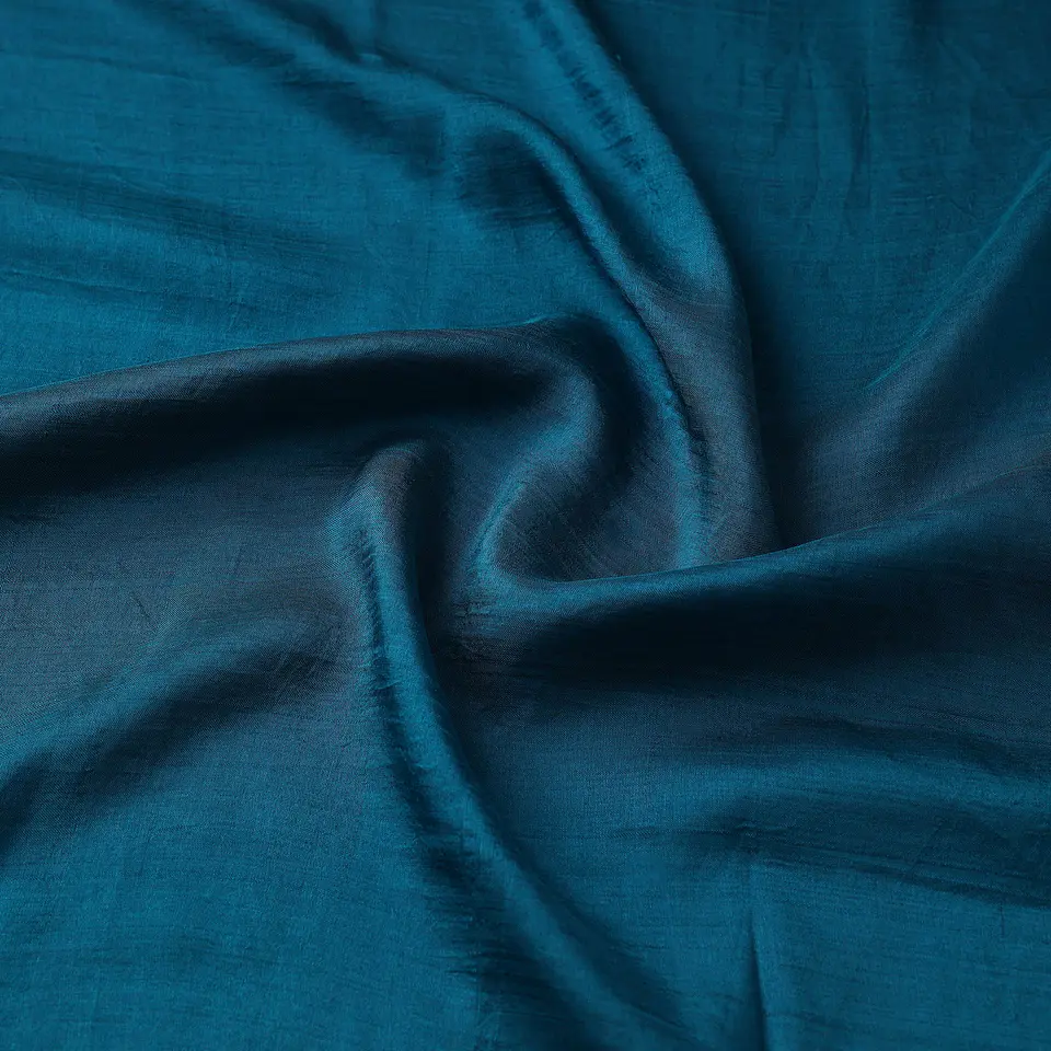 Tela de Seda de Morera 100% Natural Tejida a Mano – Azul Zafiro 1