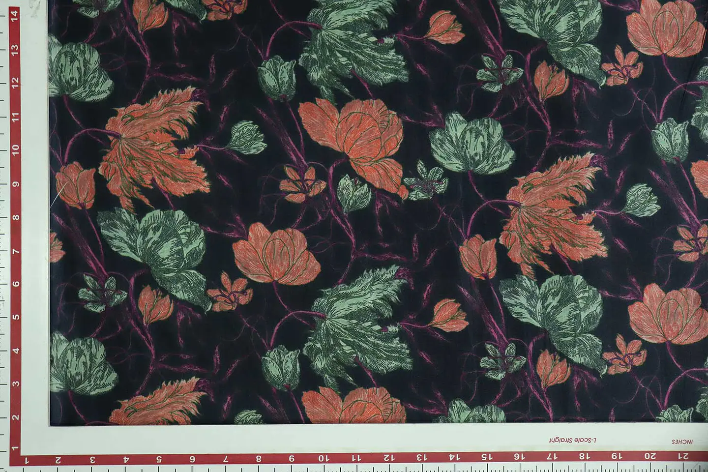 Tela de Seda Habutai 100% Natural Estampada – Azul Profundo Multicolor 2