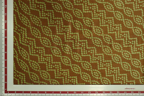 Tela de Seda Chanderi 100% Natural Estampada – Café (Bandhani)
