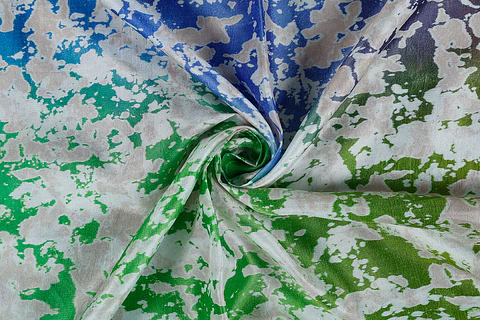 Tela de Seda Dupion 100% Natural Estampada en Bloques – Multicolor
