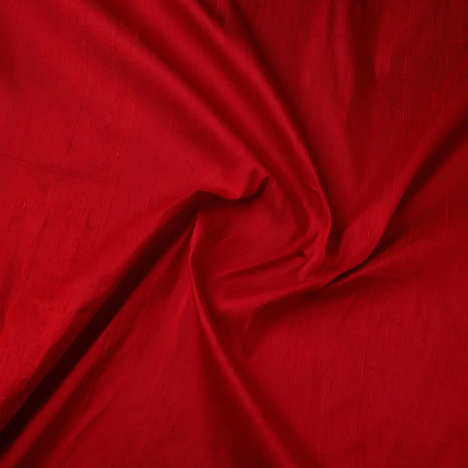 Tela de Seda Dupion 100% Natural Lisa – Rojo 1