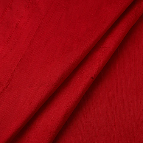 Tela de Seda Dupion 100% Natural Lisa – Rojo