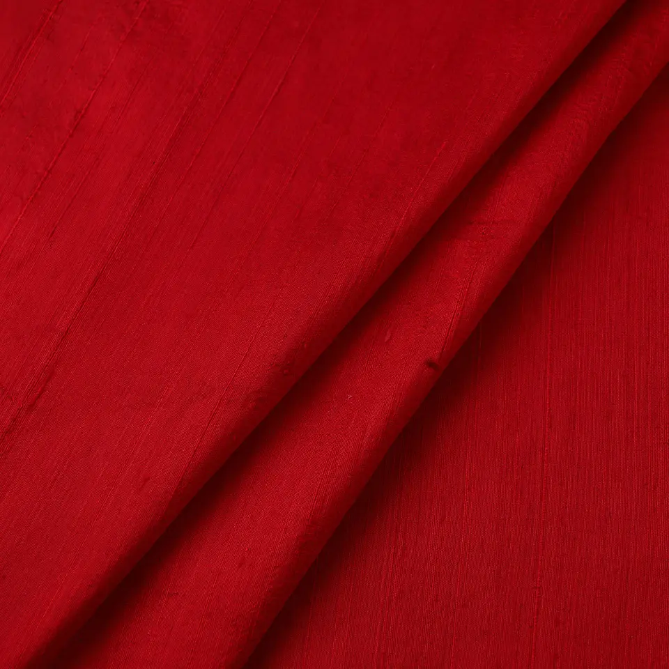 Tela de Seda Dupion 100% Natural Lisa – Rojo 2