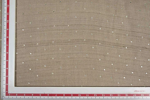 Tela de Seda Tussar Natural con Bordado Mukaish – Beige