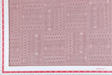 Tela de Seda Tussar 100% Natural Bordada – Rosa