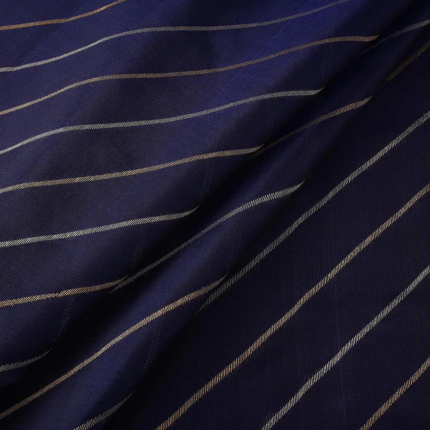 Tela Chanderi de Seda y Algodón con Motivos Zari — Azul 2