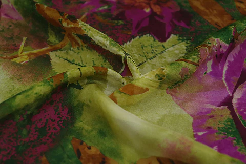 Tela de Seda Chifón 100% Natural Estampada – Multicolor   Copiar