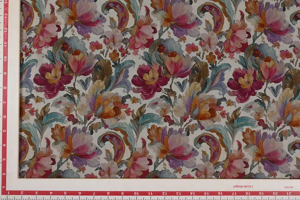 Tela de Seda Chifón 100% Natural Estampada – Floral Blanco 2