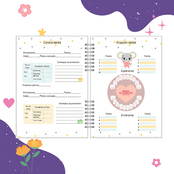 Agenda pediátrica niño bosque encantado 10