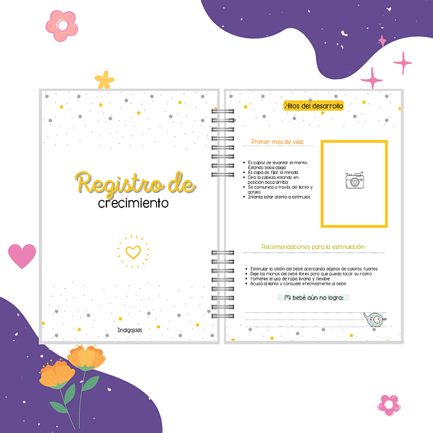 Agenda pediátrica floral 10