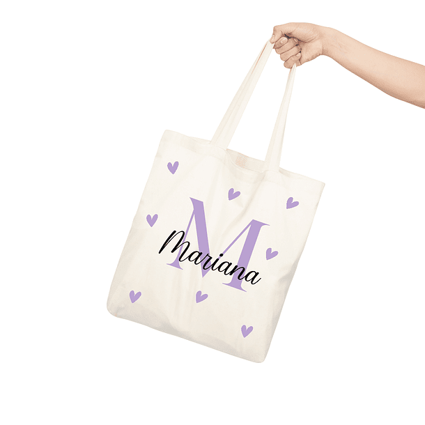 Tote bag corazón inicial + nombre 2