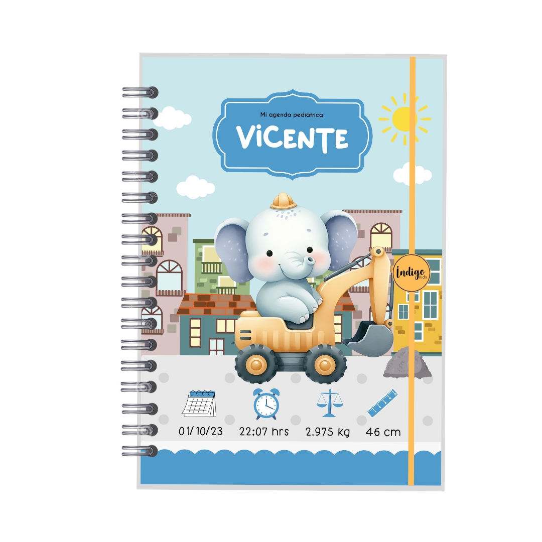 Agenda pediátrica elefante constructor