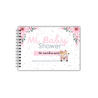 Libro buenos deseos baby shower safari rosa 2