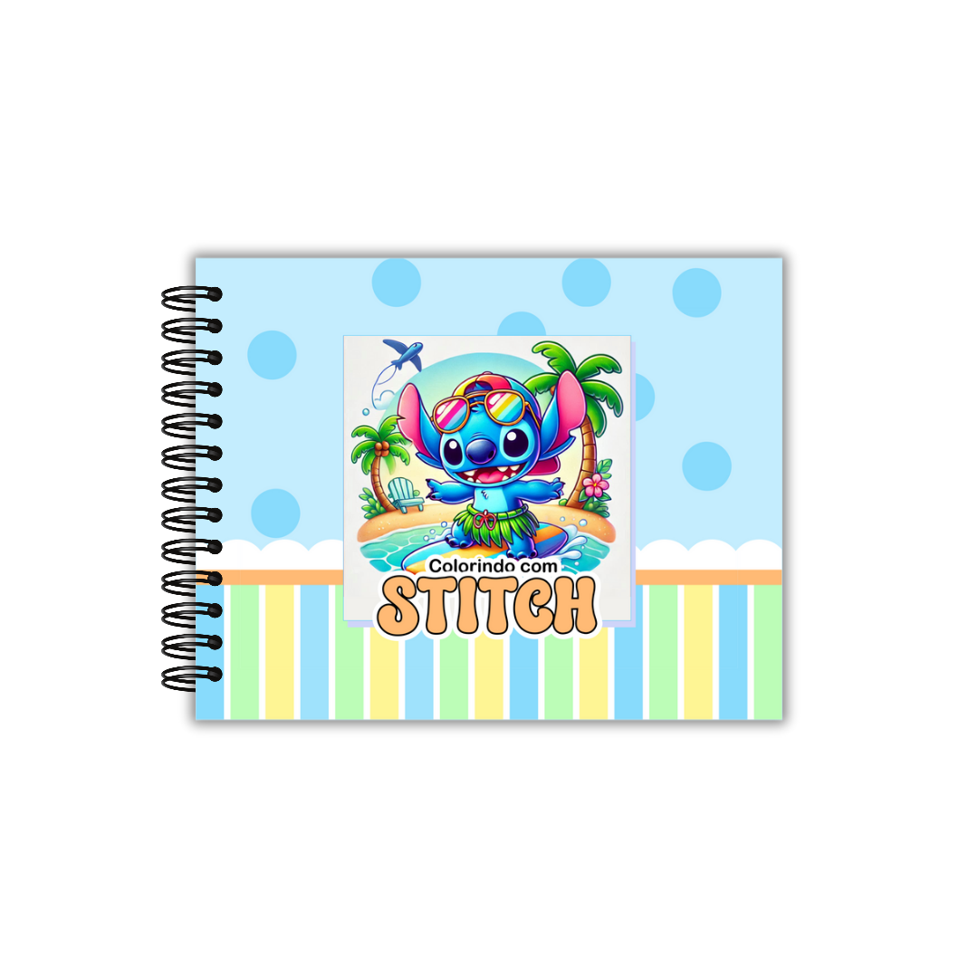 Libro colorear stitch azul