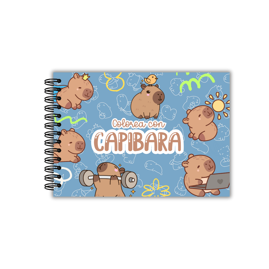 Libro de colorear capibara azul