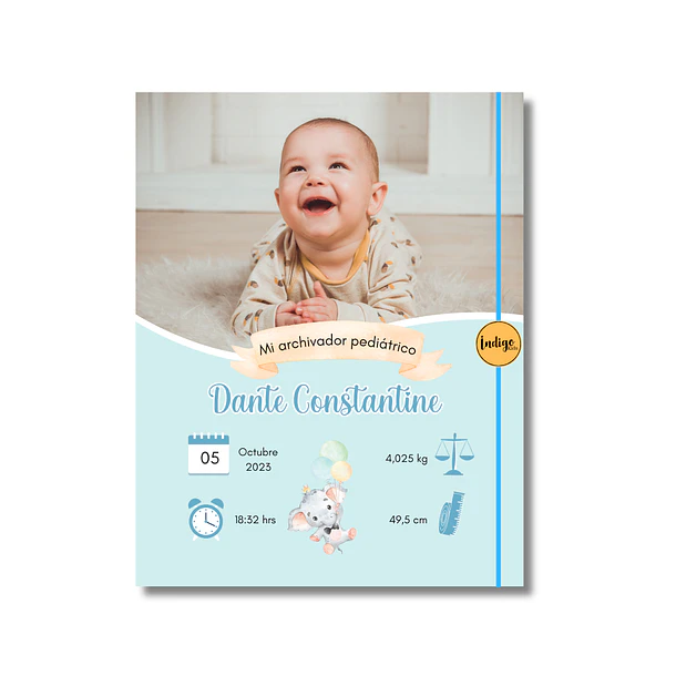 Archivador pediátrico bebe elefante 