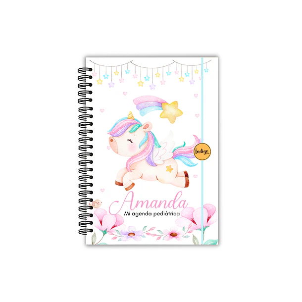Agenda pediátrica unicornio arcoiris 