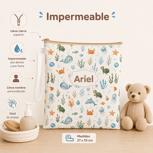 Pack 4 bolsas impermeables con cierre