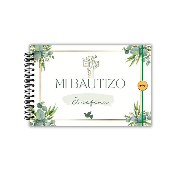 Libro de recuerdos bautismo verde 1