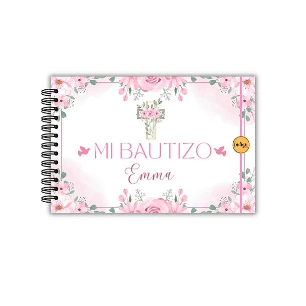 Libro de recuerdos bautismo  flores 1
