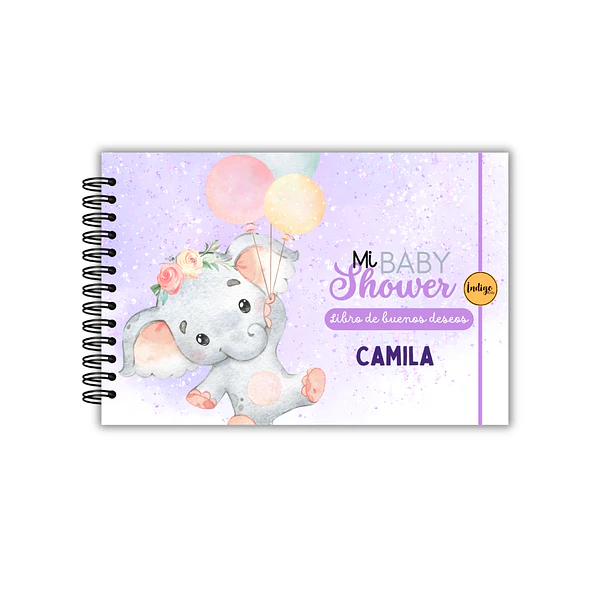 Libro buenos deseos baby shower elefante 2